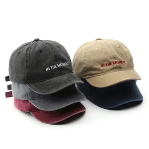 Moda de verano lavado Vintage letras bordado gorra de béisbol de ala corta personalizada al aire libre Casual sombra papá sombreros