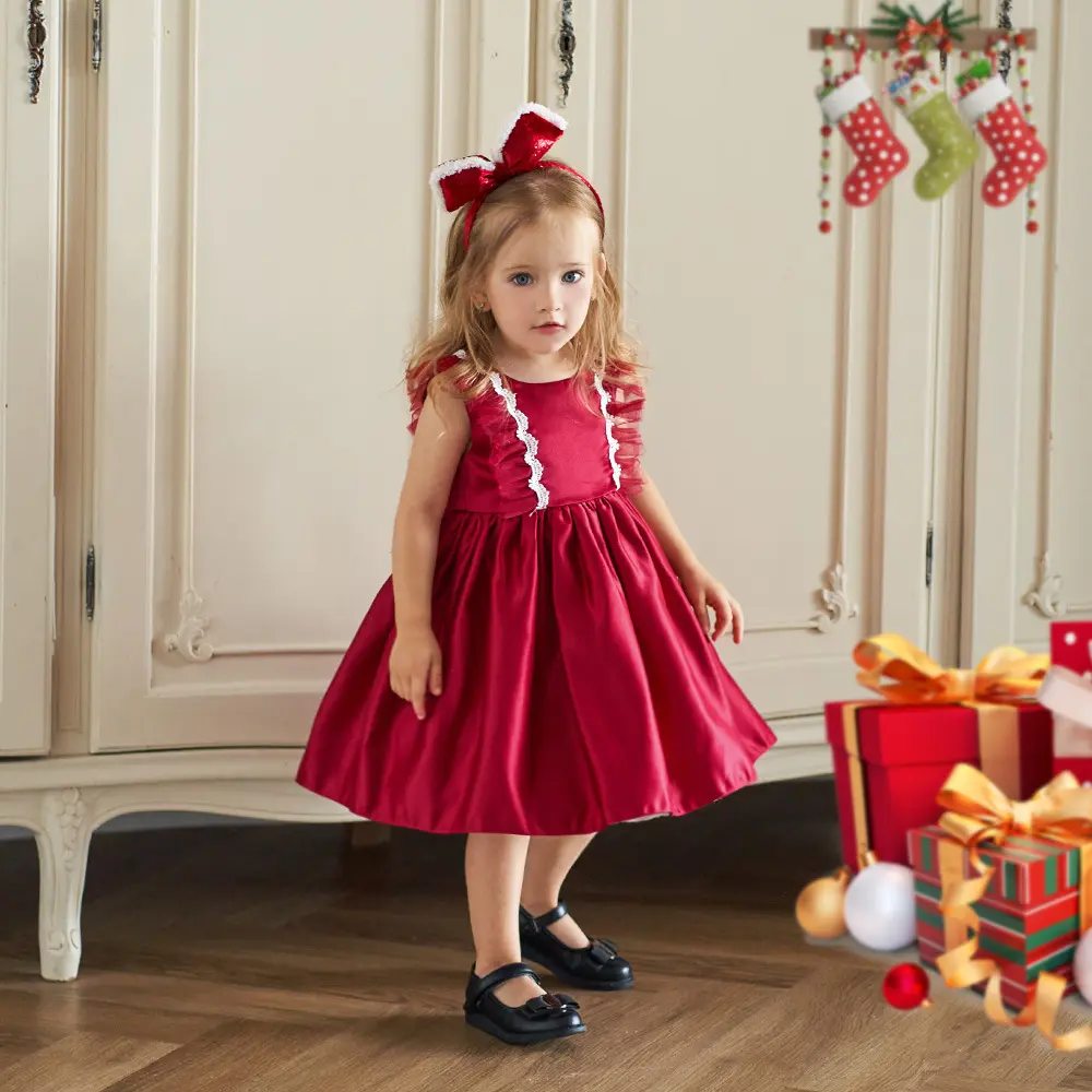 BAIGE Neuankömmling Weihnachten Bowknot Pompadour Prinzessin Smoking Kleid Kinder Mädchen Kinder Kostüm