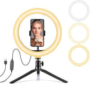 X612 Prix Usine Universel 10 pouces Anneau Lumineux Circulaire avec Clip Support Téléphone Portable Lumière LED USB Flash pour Selfie - Product Image 1