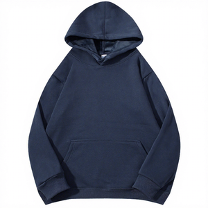 เสื้อฮู้ดโอเวอร์ไซส์ผู้ชาย สีแดงล้วน ผ้าฝ้ายถัก สวมใส่สบาย แขนยาว มีกระเป๋า เหมาะสำหรับฤดูใบไม้ร่วง ปี 2027 - Product Image 6