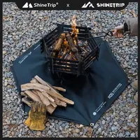 Tapis isolant tactique ShineTrip noir anti-vent pour barbecue extérieur et camping, feuille de protection ignifuge en caoutchouc résistante aux flammes