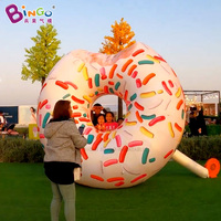 Ballon publicitaire gonflable en forme de beignet durable, modèle de ballon alimentaire gonflable personnalisé pour la décoration de fête