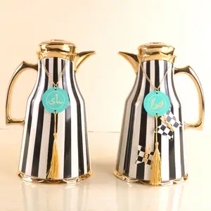 1000ml Vacuum Flask Luxury Design Thermos Plastic Shell Glass Inner Coffee Arabic Flask Pot