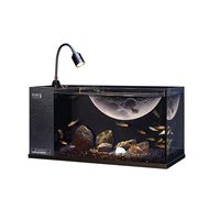 Aquarium de bureau en verre ultra-transparent avec filtre intégré sec/humide et éclairage LED, vente en gros usine, OEM ODM