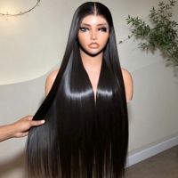 Perruque Lace Front HD 4x4 sans colle, pré-épilée, base en soie, cheveux vierges vietnamiens SDD 15A, ultra-lisses, haute qualité pour femmes