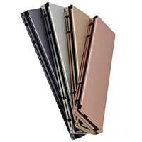 Keyboard lipat Mini portabel, Bluetooth tanpa kabel paduan aluminium Keyboard lipat untuk tablet