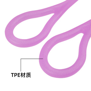 Bande de résistance à trois anneaux Foot Awake, taille unique, violet, orange, jaune, vert, pour le yoga, la remise en forme et le modelage corporel - Product Image 2