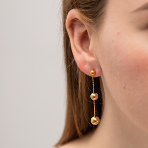 Drop <b>Earrings</b> Ball Shape Titanium Steel <b>Tassel</b> Design Party Jewelry JDE2302132 - Product Image 2