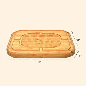 Planche à découper bloc de boucherie à Steak robuste avec <span class=keywords><strong>fente</strong></span> profonde cuisine <span class=keywords><strong>bois</strong></span> plateau épais réversible pointu - Product Image 6