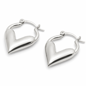 Geometric Heart Hoop Earrings for Women Elegant Everyday Fashion Jewelry - Product Image 5