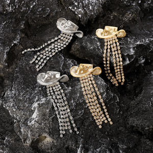 Pendientes de borla de diamantes de imitación de aleación para mujer estilo vaquero occidental - Product Image 4