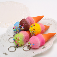 Forme De nourriture Kawaii Squishy Animaux Jouet De Bijoux porte-clés Sac Charme Pendentif, Crème glacée banane Beignet pain grillé Simulation porte-clés