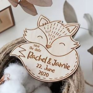 Plaque personnalisée en bois gravée au laser avec nom et date, pour annonce de mariage, thème forêt rustique - Product Image 5