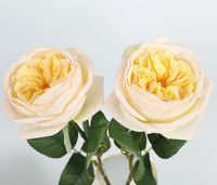 Bunga Buatan Grosir Sentuhan Realistis Peony Rose untuk Dekorasi Pernikahan Tangkai Tunggal Bunga Putih
