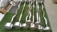 Barbell à barre droite fixe en acier inoxydable avec plaques Poids fixe 10 20 30 40 50kgs Haltérophilie Barbell fixe