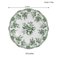Assiettes en porcelaine fine à motifs floraux, best-sellers pour les hôtels, les restaurants et les présentoirs de mariage
