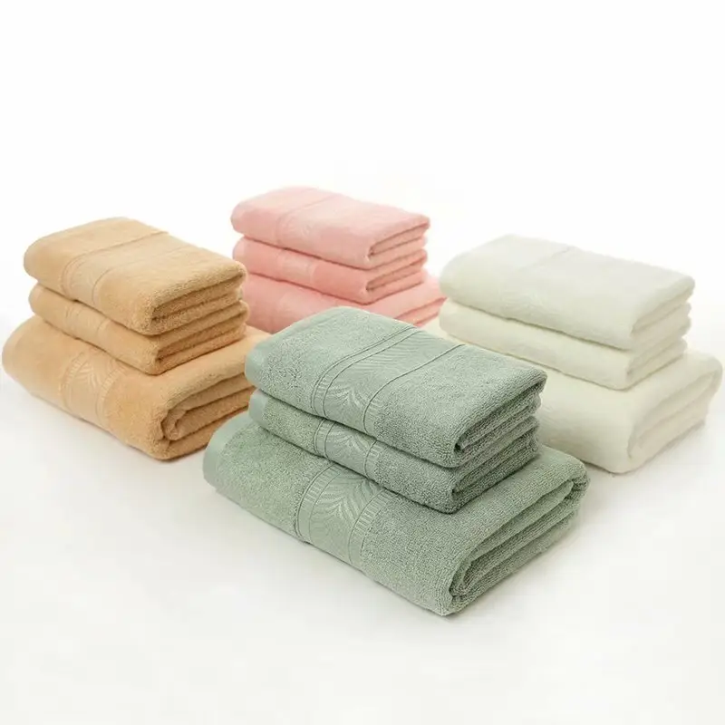 Fabriek Direct Nieuw Product Huishoudelijke 32 Strengen Multi-Color Set Van Gezicht Handdoek En Bamboe Handdoek Badhanddoek Sets