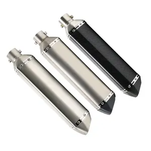 Long 470mm Water Transfer Rear Cover Stainless Steel Body Exhaust Pipe Muffler Silenciador for Universal Motorcycle