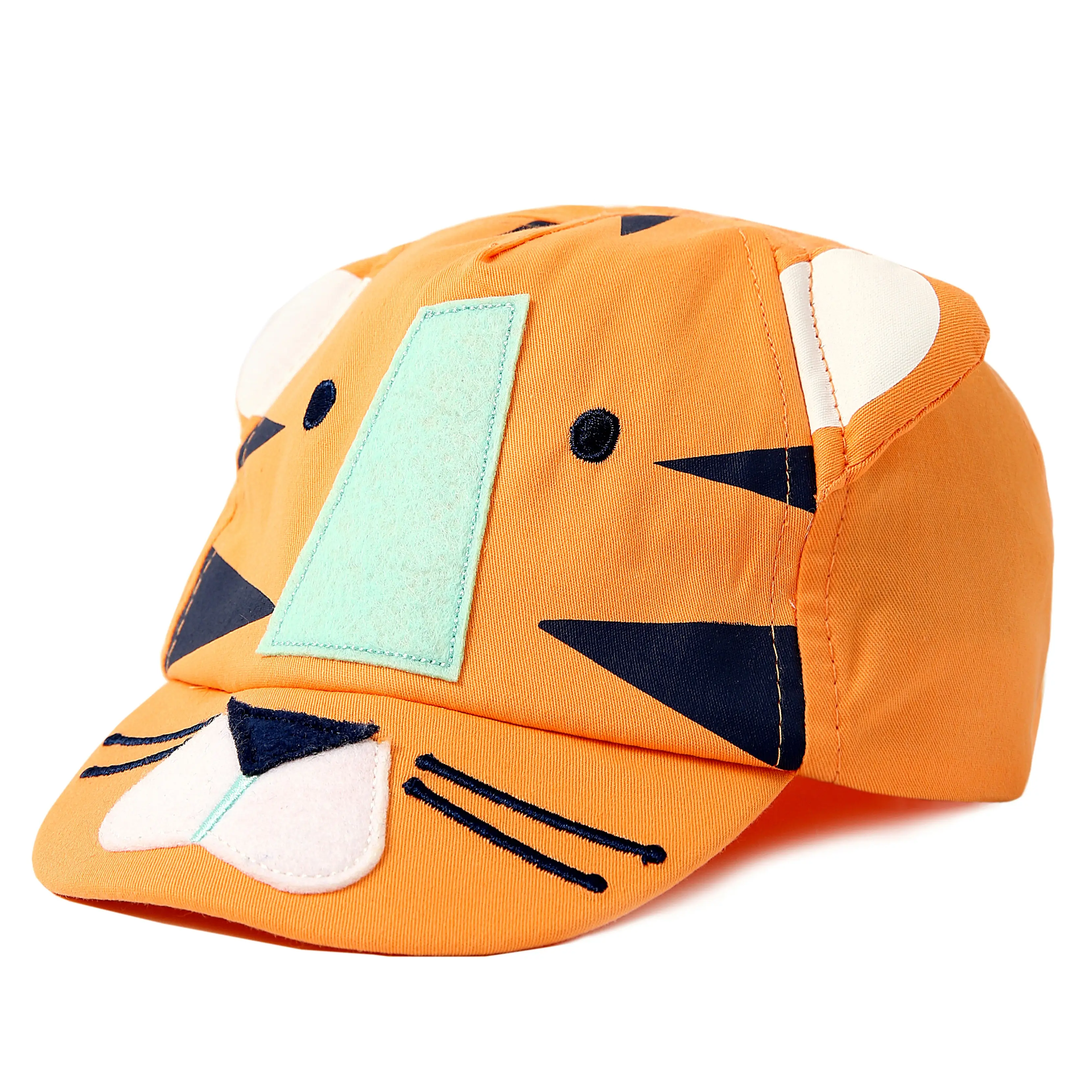 New Design Little Boys Girl Cotton Cartoon Tiger Design Baseball Cap Hats Baby Sun Protection Caps For Toddler Kids