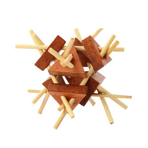 hot sale wooden 3d luban kongming lock puzzle toy wooden brain