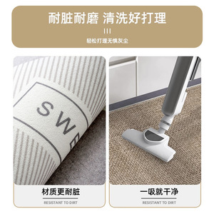 Tapis d'entrée haut de gamme rectangulaire antidérapant, paillasson géométrique abstrait en fibre de polyester pour salon - Product Image 4