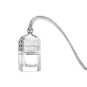 Flacon diffuseur de voiture <span class=keywords><strong>XL</strong></span> Mini 10 ml en verre sérigraphié, vide, pour désodorisant et parfum, avec pulvérisateur à pompe, forme carrée - Product Image 3