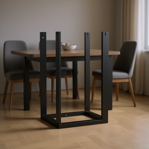 Patas de Mesa de Comedor de Acero con Marco en O, 31.5x15.7x28.7, Negras, Estructura de Soporte para Muebles Industriales Resistentes - Product Image 2