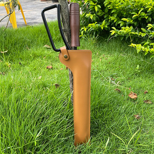 Funda de cuero para pinzas de fuego para acampar al aire libre, bolsa de almacenamiento simple de cuero PU para pinzas, bolsa portátil para guardar pinzas de fuego. - Product Image 1