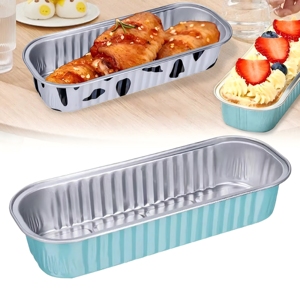 200Ml Hình Chữ Nhật Đầy Màu Sắc Mini Loaf Baking Pan 165*65*30Mm Có Thể Tái Chế Dùng Một Lần Nhôm Lá Bánh Container Với Nắp Nhựa - Product Image 1