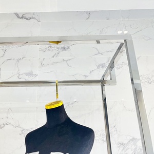 Kustom Toko Pengantin Rok Gaun Pesta Logam Pakaian Wanita Rak <span class=keywords><strong>Display</strong></span> Rak Emas untuk Toko Pakaian - Product Image 5