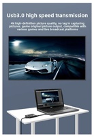 4K USB3.0 Video Capture Card for Laptop & Live Stream HDTV Compatible 1080P 60fps Screen Capture Game Recording PS4 Camera