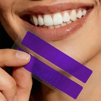 Bandes blanchissantes pour les dents Purple Teeth Whitening Strips, formule correctrice de couleur PAP, 42 bandes, 21 sachets, utilisation à domicile en 30 minutes