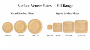 Assiettes jetables personnalisées en bambou biodégradable et écologique à faible MOQ pour mariages et traiteurs aériens - Product Image 2