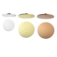 Pommeau de douche rond ultra-fin en acier inoxydable de 8, 10, 12 pouces, haute pression, finition or brossé de luxe, pour salle de bain, effet pluie