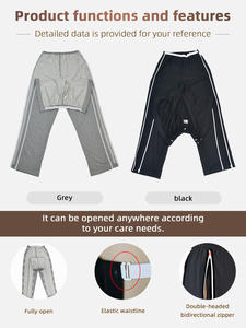 กางเกงผู้ใหญ่ผ้าฝ้ายโพลีเอสเตอร์แบบเปิดเป้ากางเกงกันปัสสาวะใส่ได้ง่ายชุดเครื่องแบบดูแลผู้ป่วย - Product Image 5