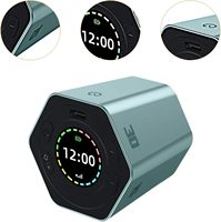 Horloge numérique Minuterie cube magnétique Minuterie de cuisine Hexagone Flip pour étudier la cuisine Exercice Outil polyvalent de gestion du temps