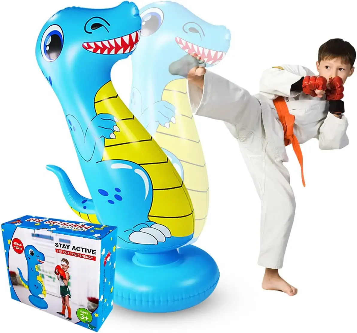 새로운 공룡 풍선 펀칭 가방 아이 무료 서 권투 장난감 어린이 공기 Bop 가방 소년 소녀