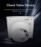 Ventilateur d'extraction axial en ligne 4 pouces 100 mm à économie d'énergie avec protection contre la surchauffe en ABS pour salle de bain et usage commercial léger