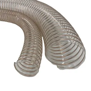 Transparent Collection Polyurethane Pipe PU Flexible Spiral Reinforced Air Duct Tube Hose duct anti-static steel wire pipe