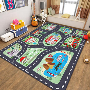 Tapis de jeu rectangulaire pour enfants Wan Xinlong, motif voitures sur route, antidérapant, éducatif, pour chambre à coucher, salon, usage enfant - Product Image 1