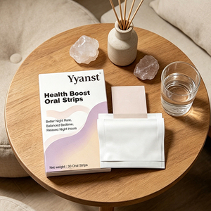 แผ่นอมละลายเร็ว Health Boost Oral Strips สำหรับช่วงกลางคืน ช่วยผ่อนคลาย 30 ชิ้น เพื่อการนอนหลับที่ดีขึ้นและหลับสบาย  OEM จำหน่ายแบบขายส่ง - Product Image 6