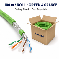 Kabel Cat6 SFTP Drag Chain 250MHz Gigabit Berpelindung Ganda dengan Jaket PVC Kekuatan Tinggi 8 Inti 4 Pasangan 24AWG 300V Siap untuk Robot