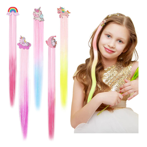 Shinein Nàng Tiên Cá Phụ kiện tóc Clip thẳng màu đuôi ngựa bện phần mở rộng tóc với clip cho cô gái <span class=keywords><strong>k</strong></span> - Product Image 1