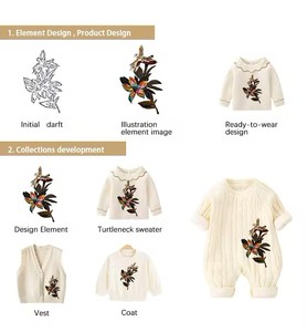 Automne hiver nouveau-né infantile enfants unisexe bébé vêtements 100% coton pull Cardigan tricoté body chapeau chaussons décontracté 3 pièces - Product Image 5