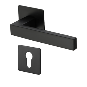 Factory Price European Hot Sale Modern Stainless Steel Black Lever Door <b>Handle</b> Privacy for Mall Easy Installation - Product Image 1
