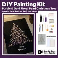 Kit créatif de bricolage pour sapin de Noël : Peinture texturée avec motifs floraux perlés pour cadeaux et décorations de fêtes