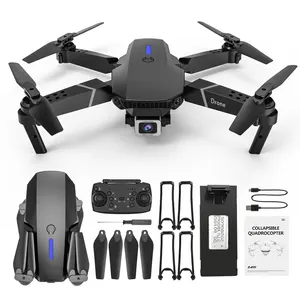 E88 Pro Drone dengan Sudut Lebar HD 4K 2023 P Kamera Ganda Penahan Tinggi Wifi RC Dapat Dilipat Quadcopter Dron Hadiah Mainan 1080