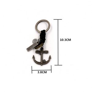 Antique Color Zinc Alloy Customize Metal Purse <b>Charm</b> Key Fob Anchor Keychain - Product Image 2