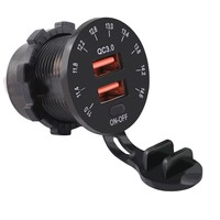 Adaptador USB Doble QC 3.0 de Plástico ELEWIND con Pantalla a Color que Muestra el Voltaje, para Cargar Teléfonos Móviles y iPads en Autos y Yates