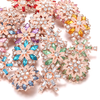 Haute Qualité Bijoux BRICOLAGE Cristal Strass Fleur 18mm 20mm Bouton Pression En Métal